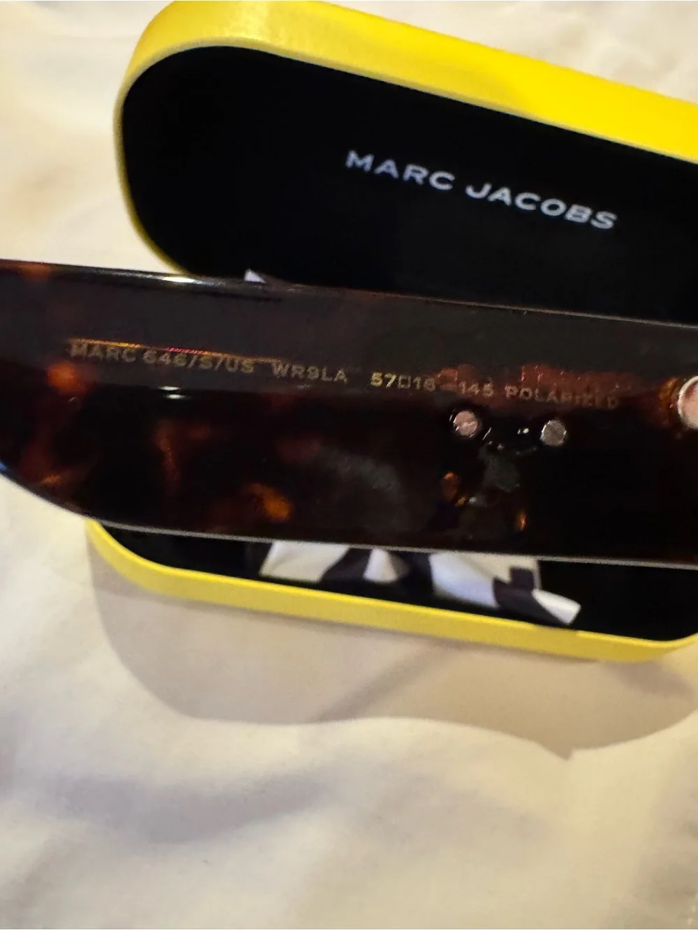 Marc Jacobs Black Women's Oversized Square Sunglasses with Yellow Case